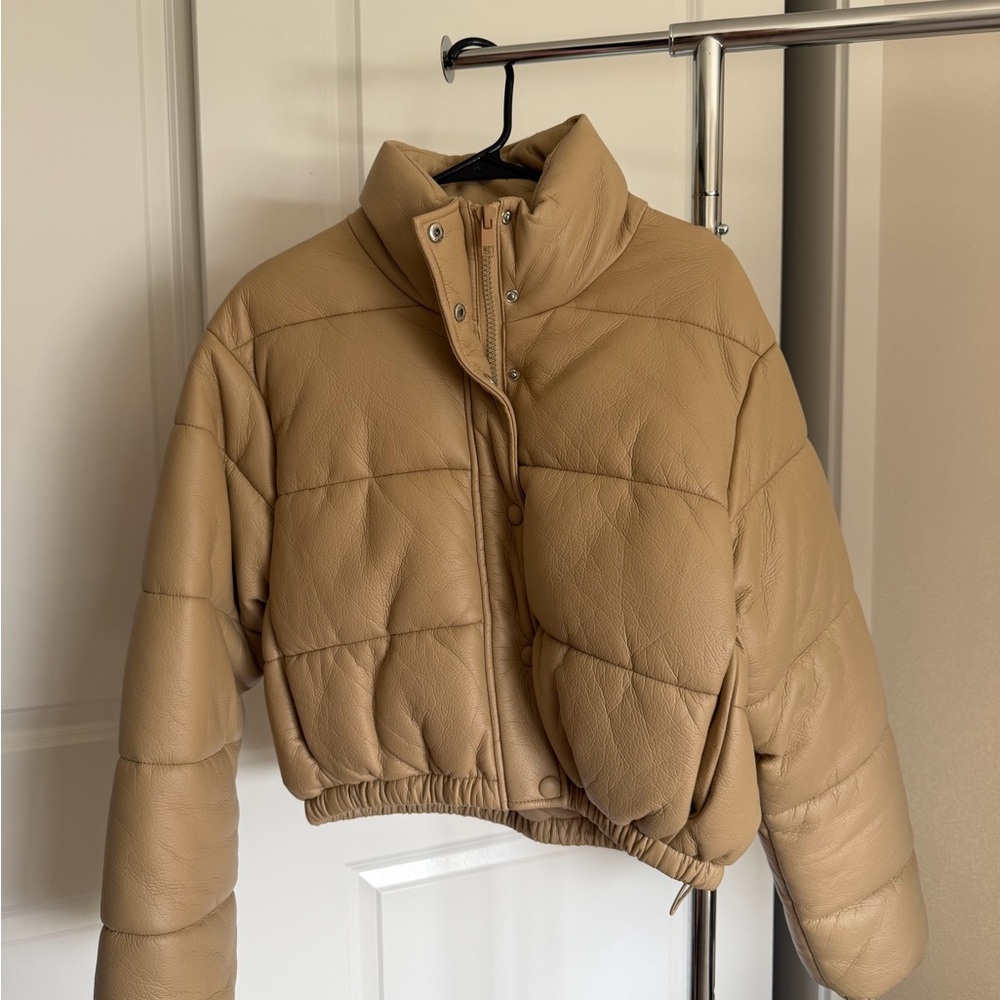 Zara Camel Puffer Jacket
